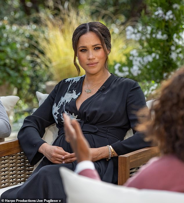 Meghan, pictured in a 2021 interview with Oprah Winfrey, has been labeled as 