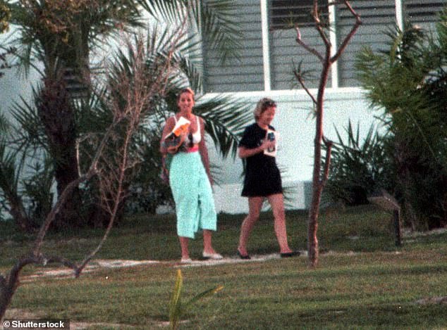 Diana and Victoria on vacation on the Caribbean island of Barbuda in 1996