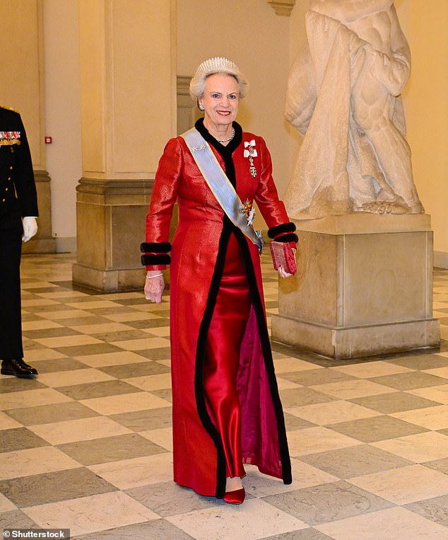 Princess Benedikte during the state banquet at Christiansborg Palace in Copenhagen on the first day of the Egyptian president's two-day state visit