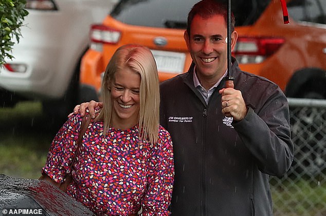 With the Labor Party trailing in the polls and the Prime Minister faltering, there is talk that a generational shift towards Chalmers (pictured with his wife Laura on election day in Brisbane on May 21, 2022) could be the recipe for a government resurgence.