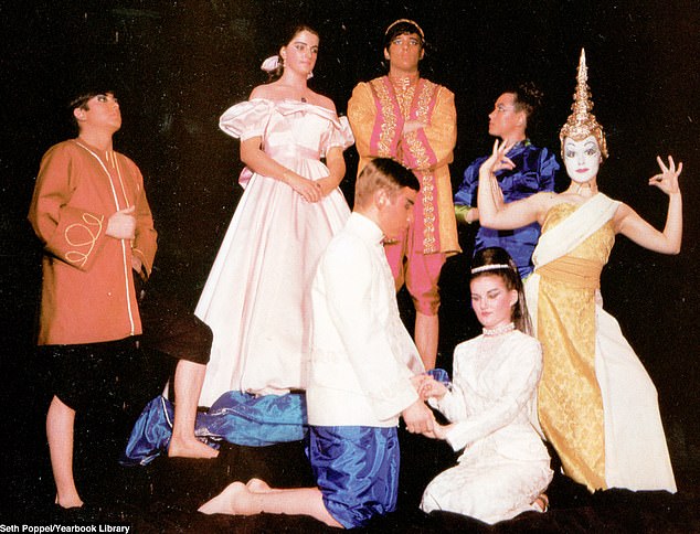 Gere is seen in the center of the back row during his school's performance of The King and I