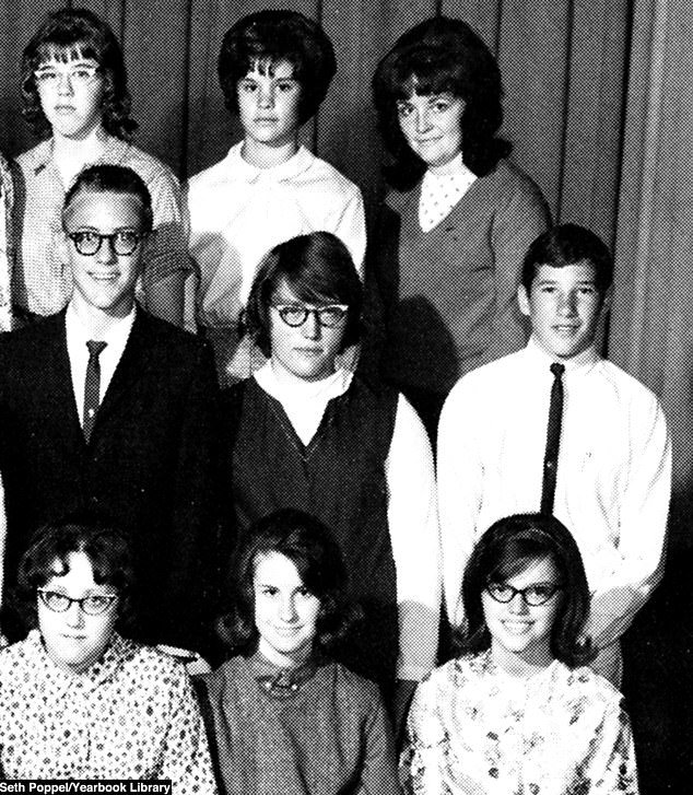 In a homeroom photo, Gere posed next to his peers in the middle row and far right