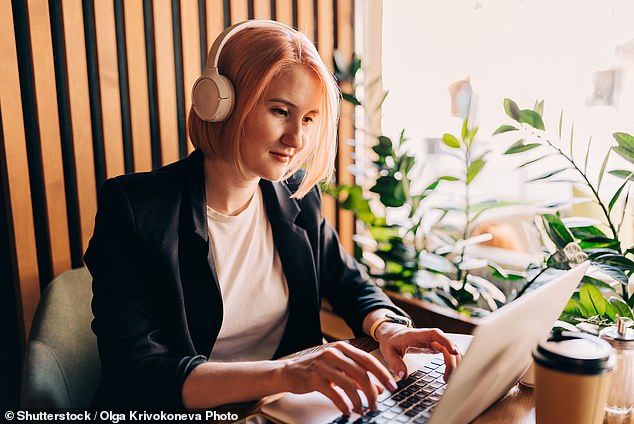 In many cafes, customers occupy precious seats that are there to concentrate on their Zoom meetings and spreadsheets rather than enjoying coffee and pastries (stock image)