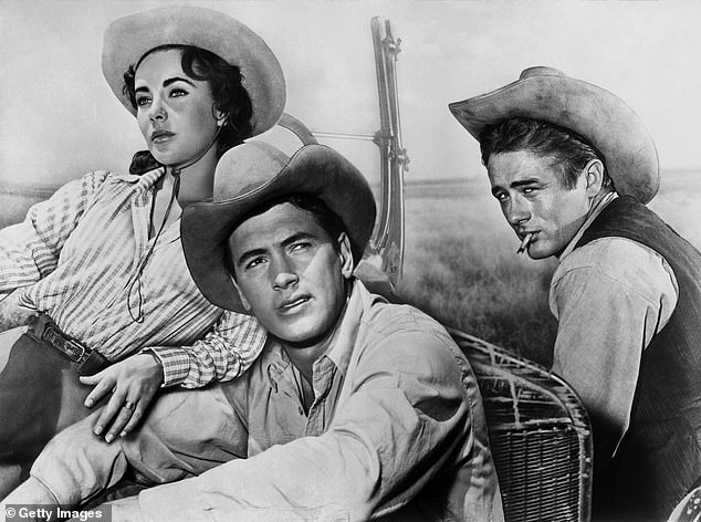 Elizabeth Taylor, Rock Hudson and James Dean in the Oscar-winning film Giant