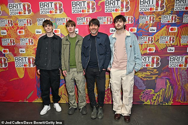 Geronimo is the son of Blur bassist Alex James, who joined Damon Albarn's band as a founding member in 1988 (LR Geronimo, Artemis and Galileo with his father at the BRIT Awards in 202)