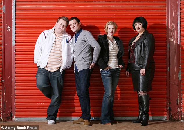 James Corden, Mathew Horne, Joanna Page and Ruth Jones in the first season of Gavin & Stacey