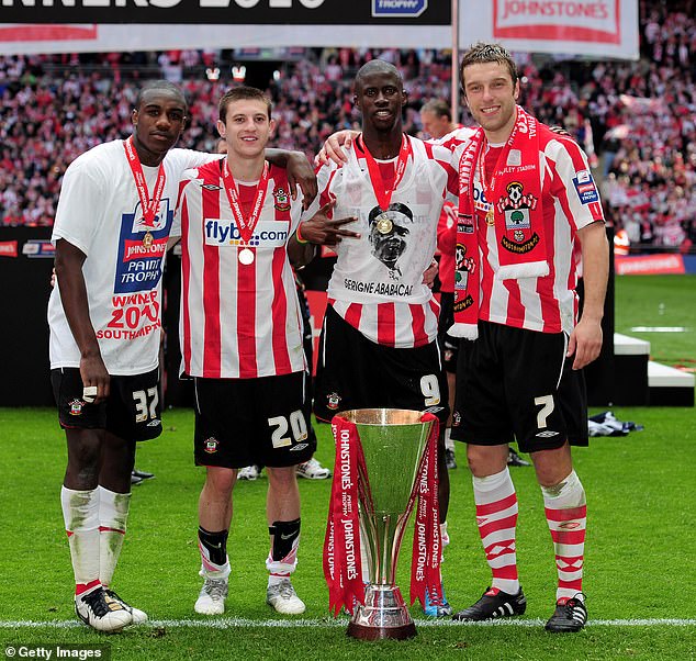 He was part of the Southampton team that won the Johnstone's Paint Trophy in 2010 along with Adam Lallana (second left) and Ricky Lambert (right).