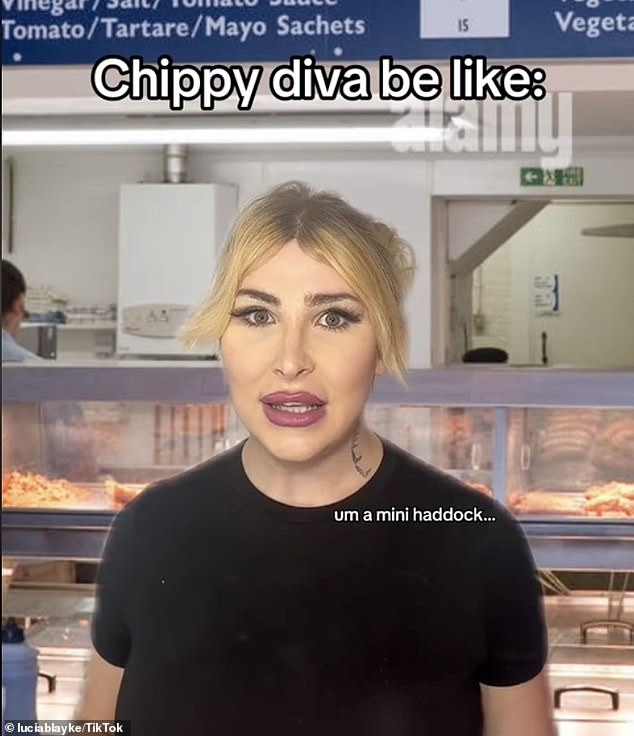 Lucia Blayke, from London, did a funny imitation of interacting with the chip shop in a clip that garnered more than 100,000 views.