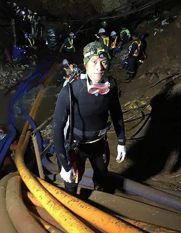 Photo shows Saman Gunan moments before he entered a cave complex in Thailand and never returned