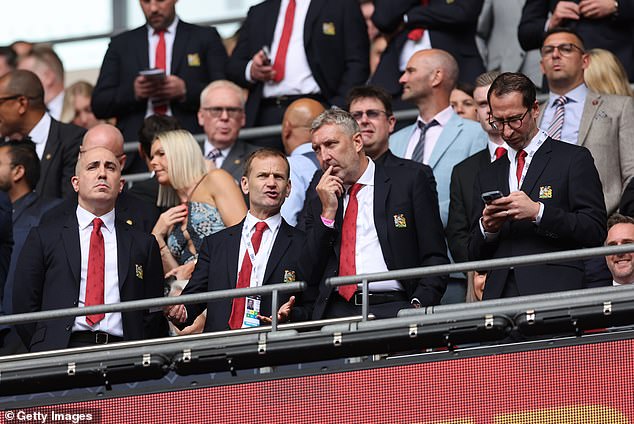 Ashworth's shock exit (second from left) was agreed during a meeting at Old Trafford.