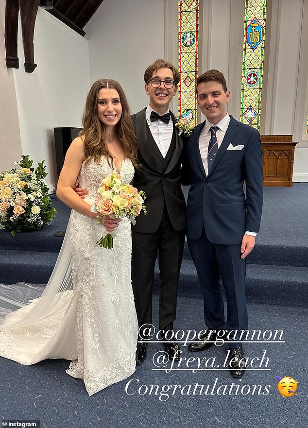 The couple shared a glimpse of their ceremony in a series of Instagram Stories posts.