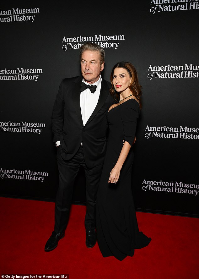 Acquitted actor Alec Baldwin stood cheerfully on the red carpet as he posed with his wife