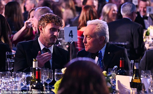 Paul Mescal chatted with Saturday Night Live creator and producer Lorne Michaels at their table during the glitzy gala