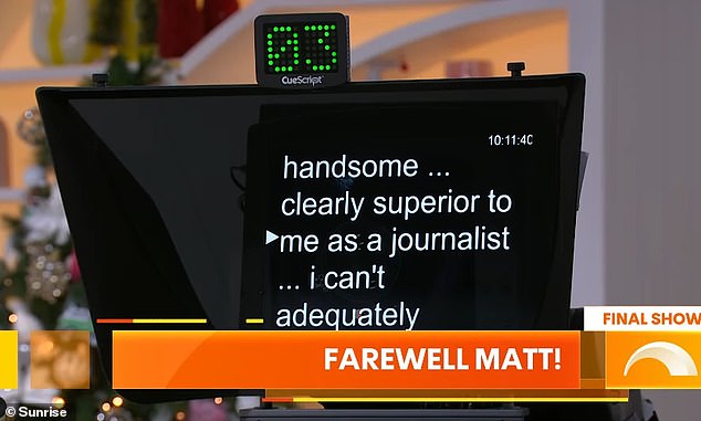 He's so handsome. Oh, I see, he's writing this. He is clearly superior to me as a journalist. I can't adequately communicate it with words. In fact, I feel compelled to dance. Come on, teacher!' he said, before the studio erupted in laughter.