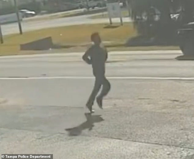 Surveillance footage from a nearby business showed Moore jogging down the street from the facility around 10:45 a.m.