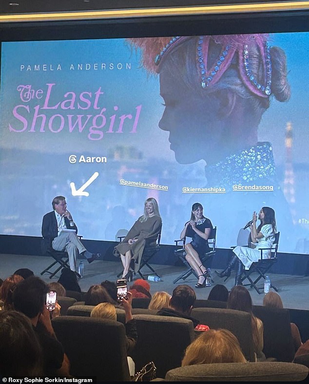 That same day, the Cali native attended a special SAG-AFTRA screening of The Last Showgirl moderated by Aaron Sorkin (left) at the Pacific Design Center in West Hollywood.