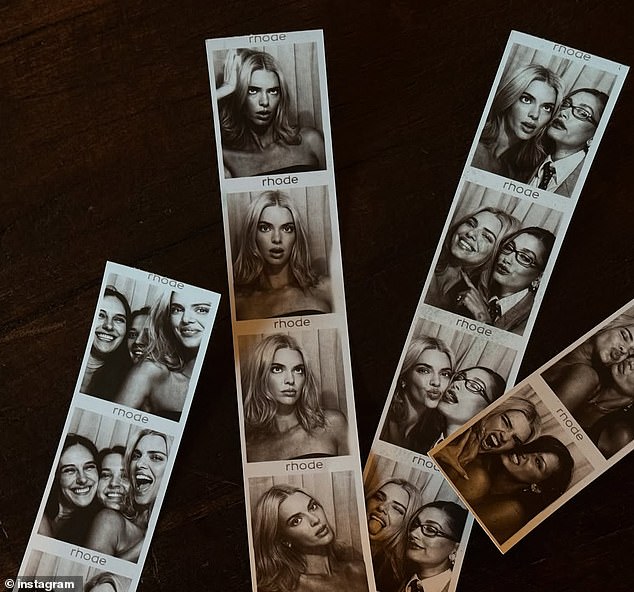 There was also a roundup of photo strips taken with friends at a photo booth at friend Hailey Bieber's Rhode event weeks earlier.