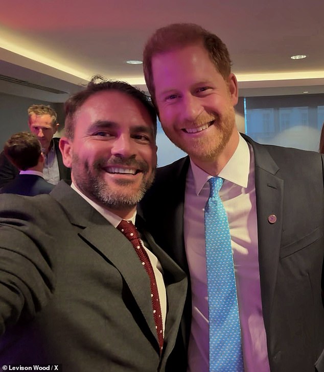 Wood, 42, took a selfie with Harry, 40, when the duo crossed paths at the 2024 WellChild Awards in London earlier this year