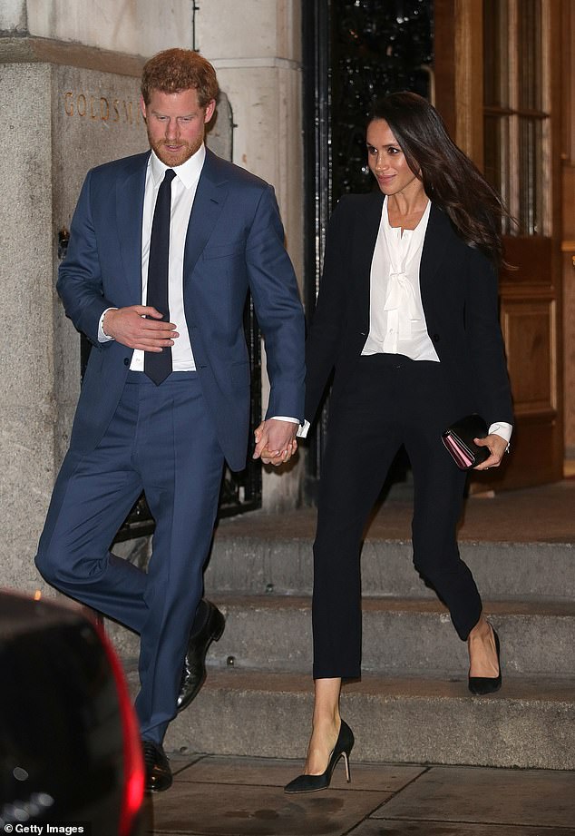 Prince Harry and then-fiancée Meghan Markle seen leaving the 2018 Endeavor Fund Awards held in London