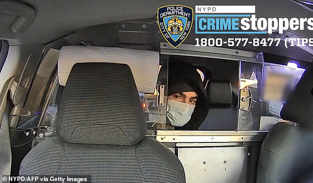 The killer was seen in a taxi after the shooting, wearing a mask