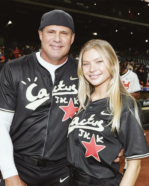 She is also the daughter of MLB legend and two-time World Series winner Jose Canseco (left)