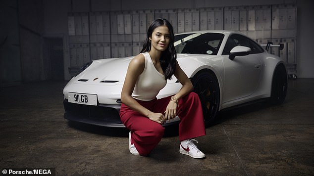 The 22-year-old, who earns £9million from business deals, poses for luxury car brand Porsche.