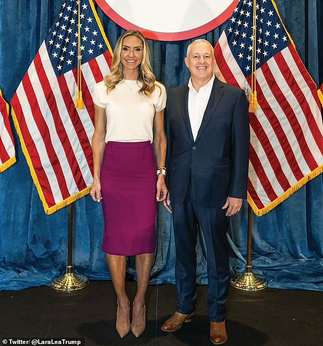 Lara Trump was chosen as co-chair of new GOP Chairman Michael Whatley (right) in March after a leadership shake-up toward a more pro-Trump platform