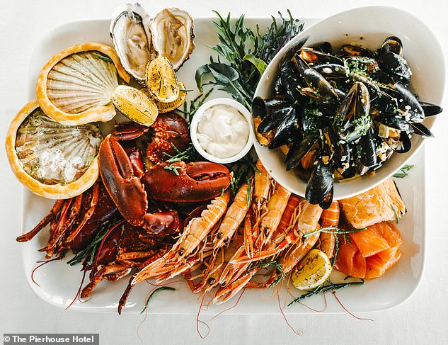 Pierhouse's 'table-defying seafood platter' (above) includes prawns and lobster from Loch Linnhe, sweet herring, mussels from Loch Leven and oysters from Loch Creran. And a price of £80