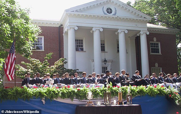 After graduating from the $40,000-a-year prep school in Baltimore, Maryland (pictured), Mangione attended the Ivy League University of Pennsylvania.