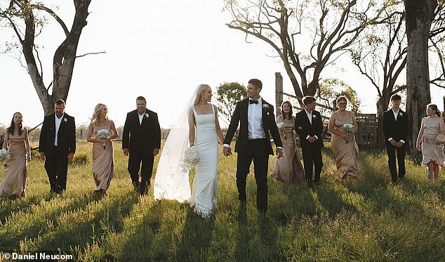 The lovebirds radiated love and joy in images from the stunning outdoor ceremony, where they spent their happy day celebrating with their loved ones.