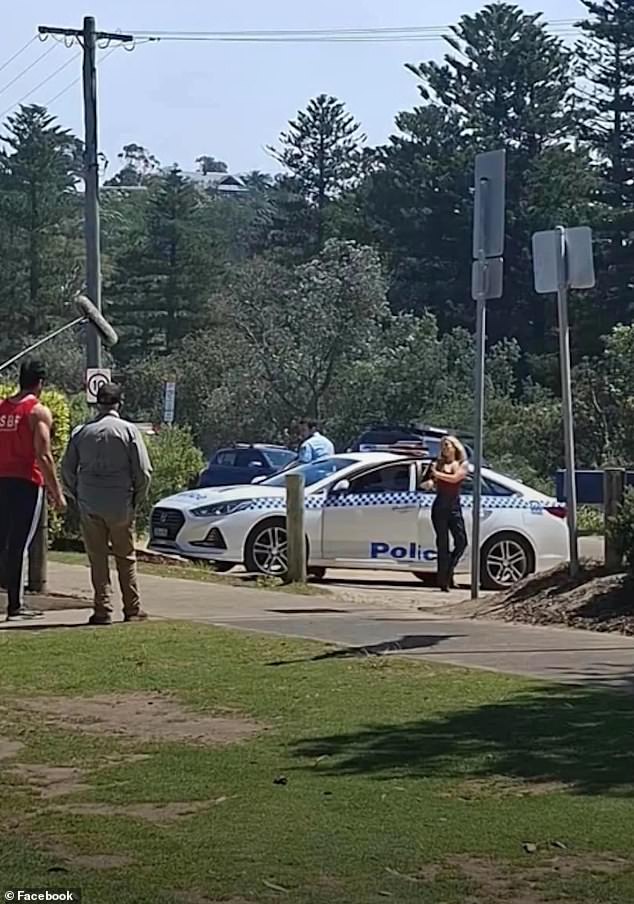 The spoiler, which was posted in a Home and Away Facebook group, shows Cash in his police uniform next to his police car and an unidentified character.