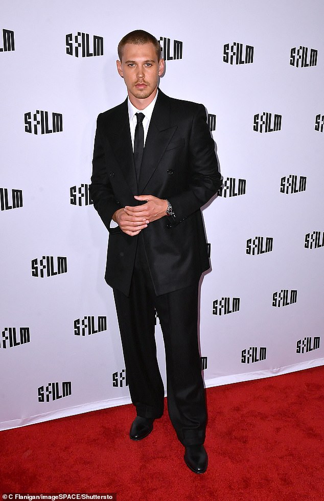 Joining her on the red carpet was Elvis and Dune: Part Two actor Austin Butler. He looked dapper in a black double-breasted suit with pointed lapels, which he left unbuttoned.