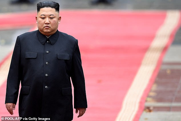 His book, which lays out the ramifications of a hypothetical missile attack on the United States by North Korea, concludes that 72 minutes after the first attack, five billion people would have been killed (pictured: North Korean dictator Kim Jong Un ).