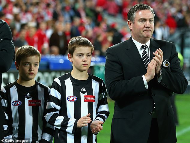 The McGuire boys, Joe and Xander, regularly attended Collingwood football matches as children, while their father, Eddie, reigned as club president for more than two decades.