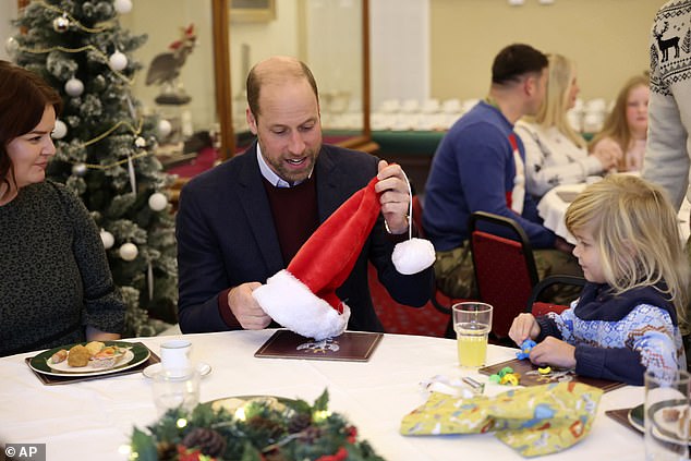 The Prince of Wales, 42, who acts as colonel-in-chief of the 1st Battalion of the Mercian Regiment, visited the Regiment for a Christmas event.