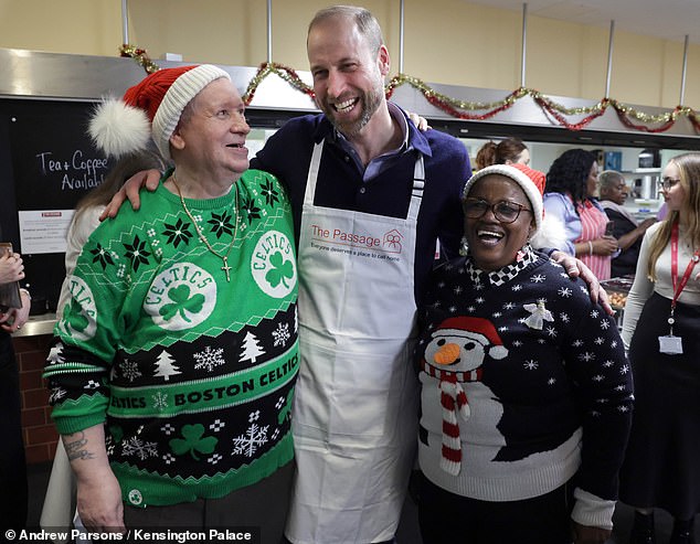 Prince William pictured during Christmas lunch at The Passage in London on Thursday.