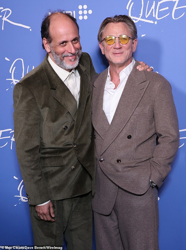 Daniel smiled with his co-star Luca Guadagnino