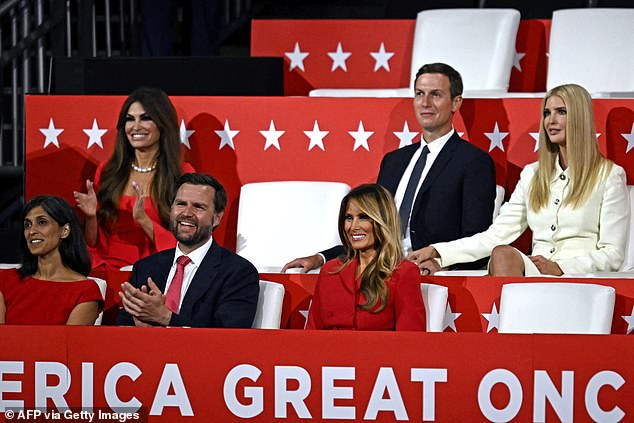 He appeared with other members of the Trump family in his box at the Republican National Convention in Milwaukee, Wisconsin, in July.