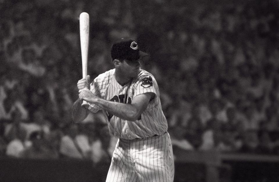 Baseball: Cleveland Indians Rocky Colavito (6) in action, at bat vs Chicago White Sox. Cleveland, OH 8/28/1959--8/30/1959 Credit: Herb Scharfman (Photo by Herb Scharfman/Sports Illustrated via Getty Images) (Established number: x6144 C3 F12)