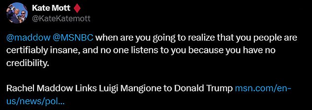 1733889992 28 Rachel Maddow sparks outrage after linking shooting suspect Luigi Mangione