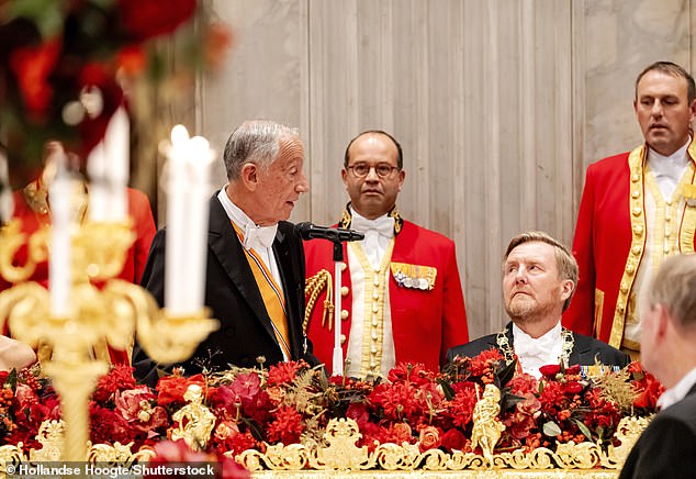 He is in the Netherlands for a two-day state visit and was welcomed with a state banquet tonight.