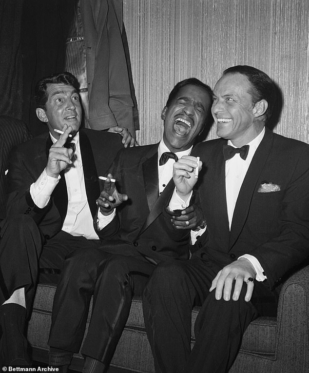 In addition to Sinatra and Davis Jr., the Rat Pack consisted of Dean Martin, Peter Lawford and Joey Bishop; Dean (left) pictured with Sammy and Frank.