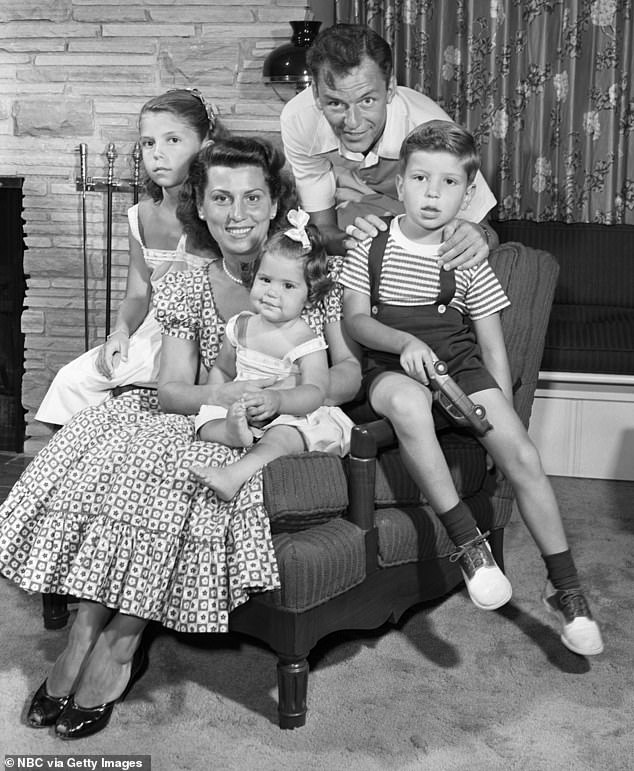 Sinatra, who was married a total of four times, had three children with his first wife, Nancy Barbato: Nancy, 84, Frank Jr., who died in 2016 at the age of 72, and Tina; the couple seen with their children in July 1949