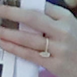 Roxy, 33, wore the teardrop-shaped diamond set in a silver band on her engagement finger.