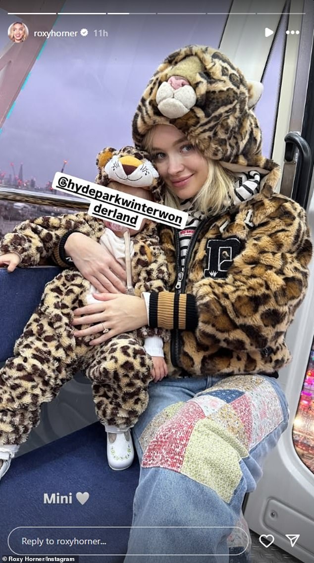 Overnight, Roxy took to Instagram to share some sweet snaps of Elsie on her way to Winter Wonderland on the subway.