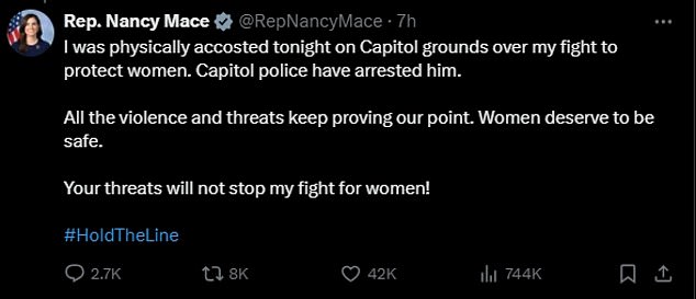 1733910865 959 Trans activist arrested after assaulting GOP Congresswoman Nancy Mace at