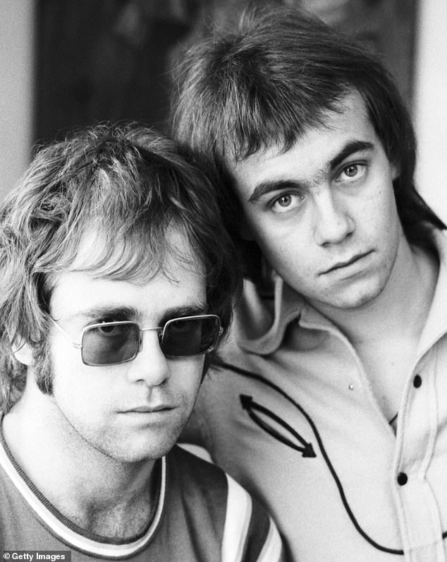 The Tiny Dancer singer explained that he too had wanted to leave his childhood behind and opted for a very different name to take on a new personality and block out unhappy memories (pictured with Bernie Taupin, 1970).