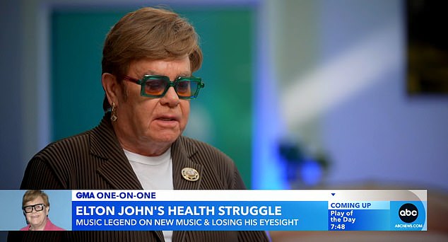 Speaking to ABC News last month about his new documentary Never Too Late, Elton admitted he was unsure of his ability to record new music as he puts all his attention on his health.