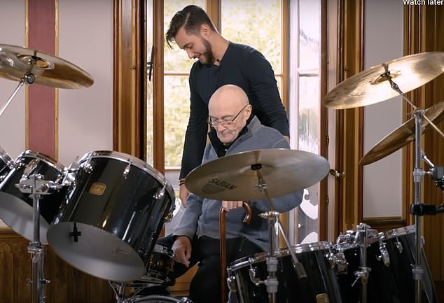 The 73-year-old former Genesis frontman, known for his iconic drumming and powerful voice, will open up in a new documentary, Phil Collins: Drummer First (pictured with son Nic).