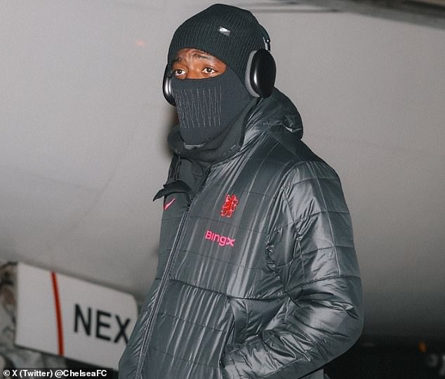 Chelsea players landed in sub-zero temperatures for the European competition